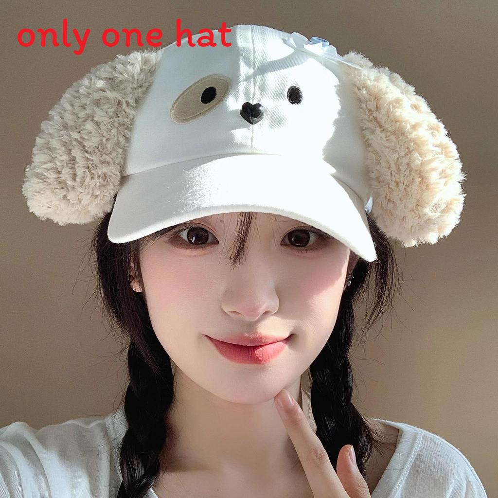 Cartoon Dog Ears Baseball Cap With Embroidered Bowknot For Women And Men Summer Wear