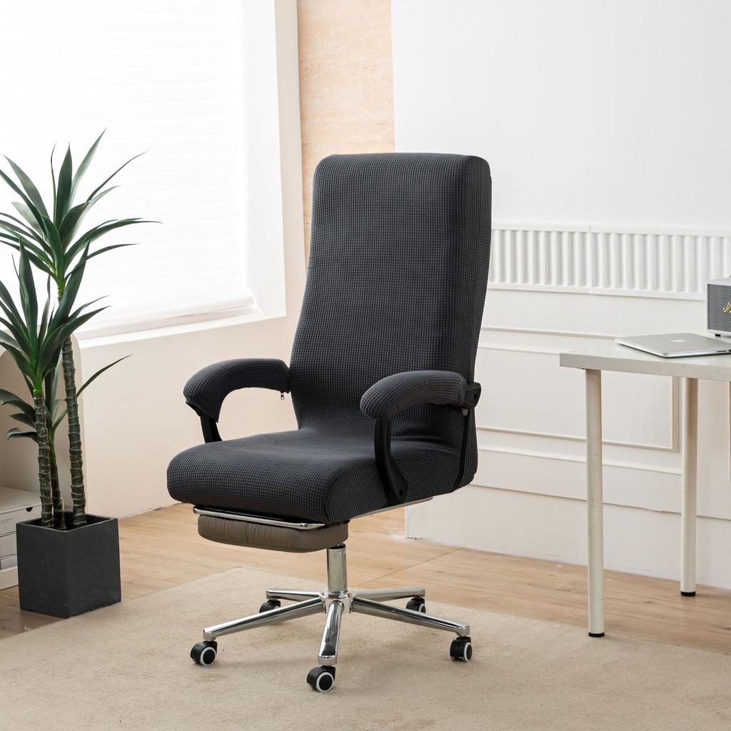 Thickened Corn Kernels Elastic Office Chair Cover Boss Chair Combination 3-Piece Set One-Piece Zipper Swivel Chair Cover Washable