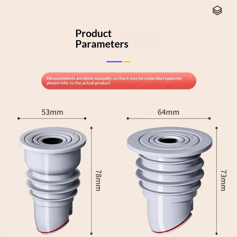 Silicone Bathroom Sewer Seal Ring Kitchen Sink Sewer Pipe Plug Washing Machine Anti-Odor Leakage Floor Drain Seal Connector Plug