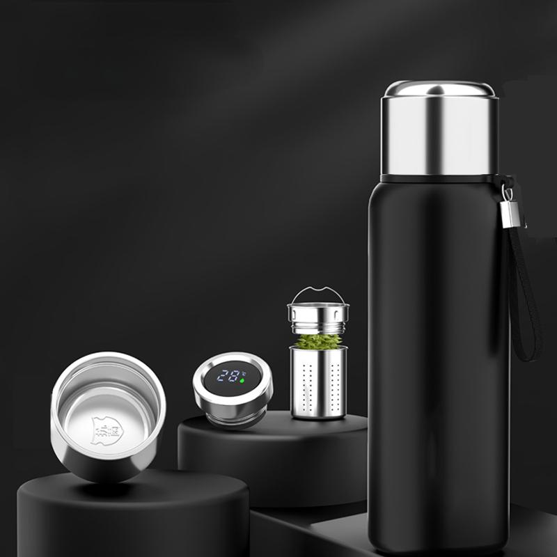 1 шт. умный термос с вакуумной изоляцией, кружка, большая емкость, термос, бутылка для воды из нержавеющей стали