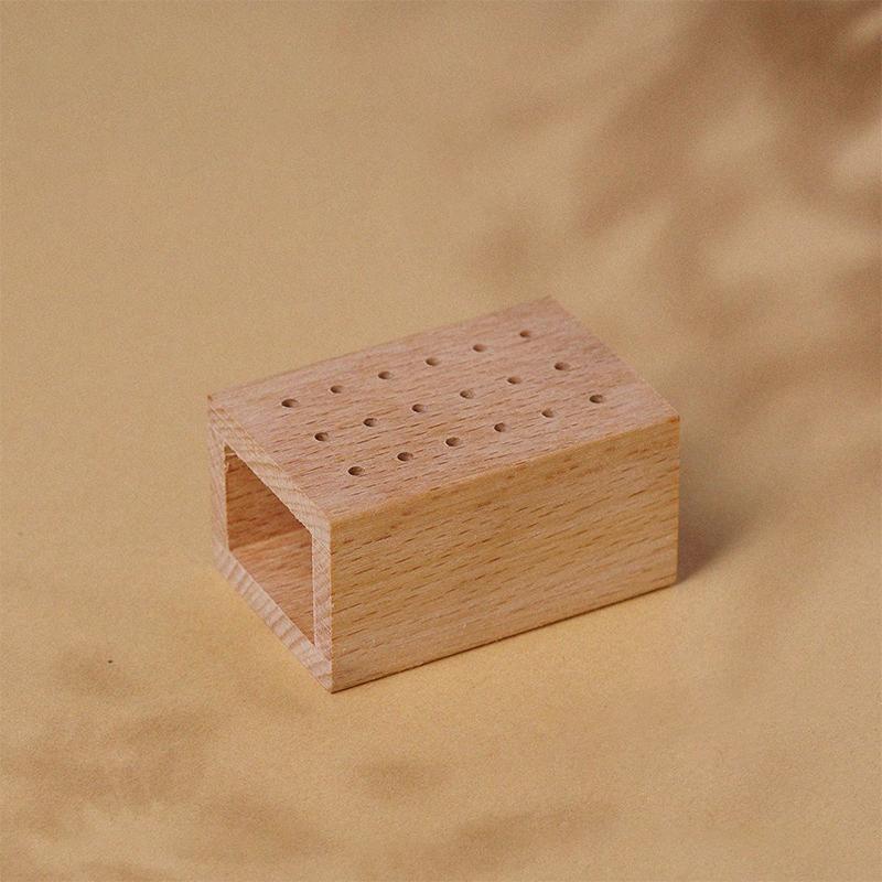 18 Holes Wood Nail Drill Bits Holder Stand Display Storage Box Nail Grind Head Organizer Empty Container Case Manicure Tool