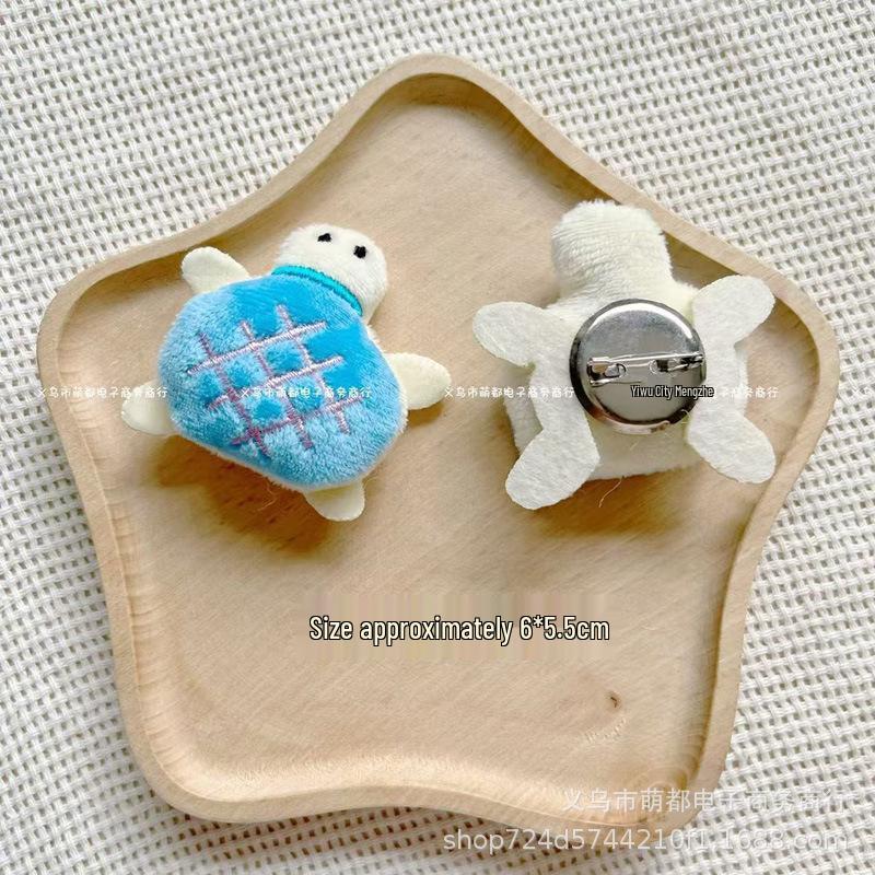 Adorable Turtle Plush Brooch Pendant for Kids' Bags & Clothes