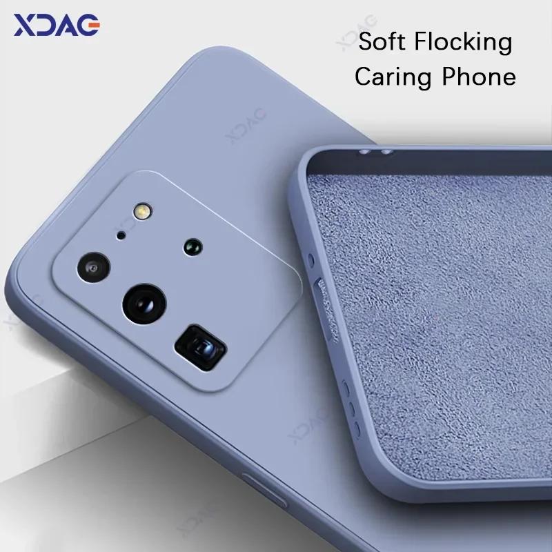 Mobile Phone Cover for Samsung Galaxy S20 FE Plus Ultra SamsungS20Ultra S20Plus 5G Soft Square Liquid Silicone Case Bag
