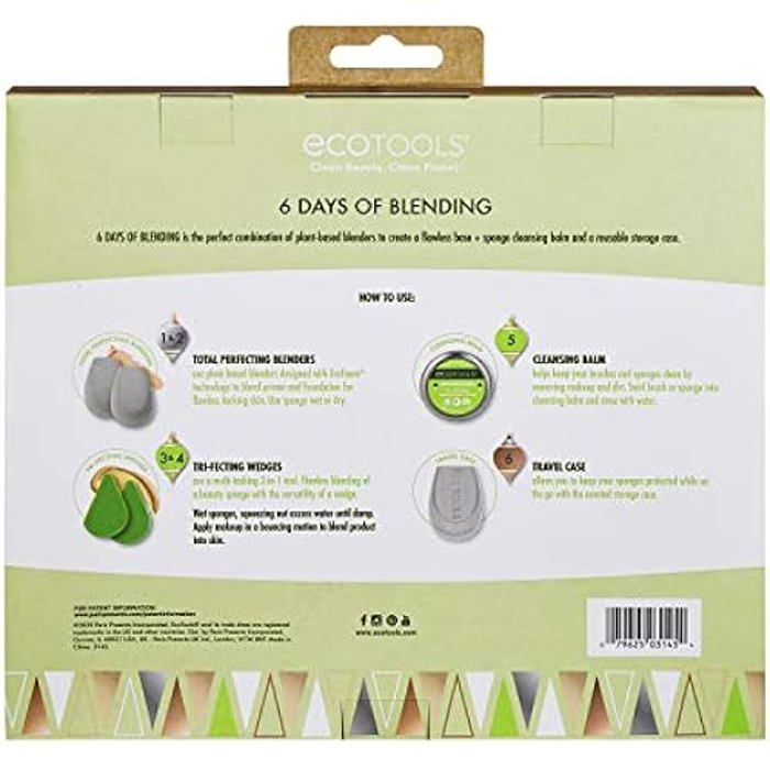 Coffret cadeau éponge de maquillage - EcoTools - Éponge douce - Durable - Facile à nettoyer