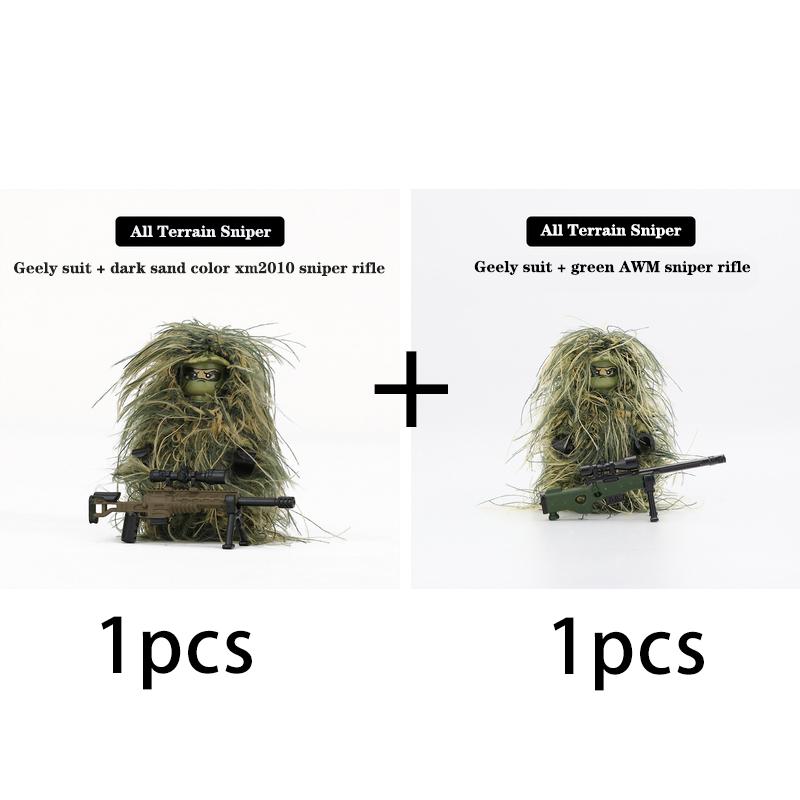 Military Series Soldier Figures Building Blocks SWAT Army Special Force Sniper Camouflage Clothes Ghillie Suit Games Bricks Toys