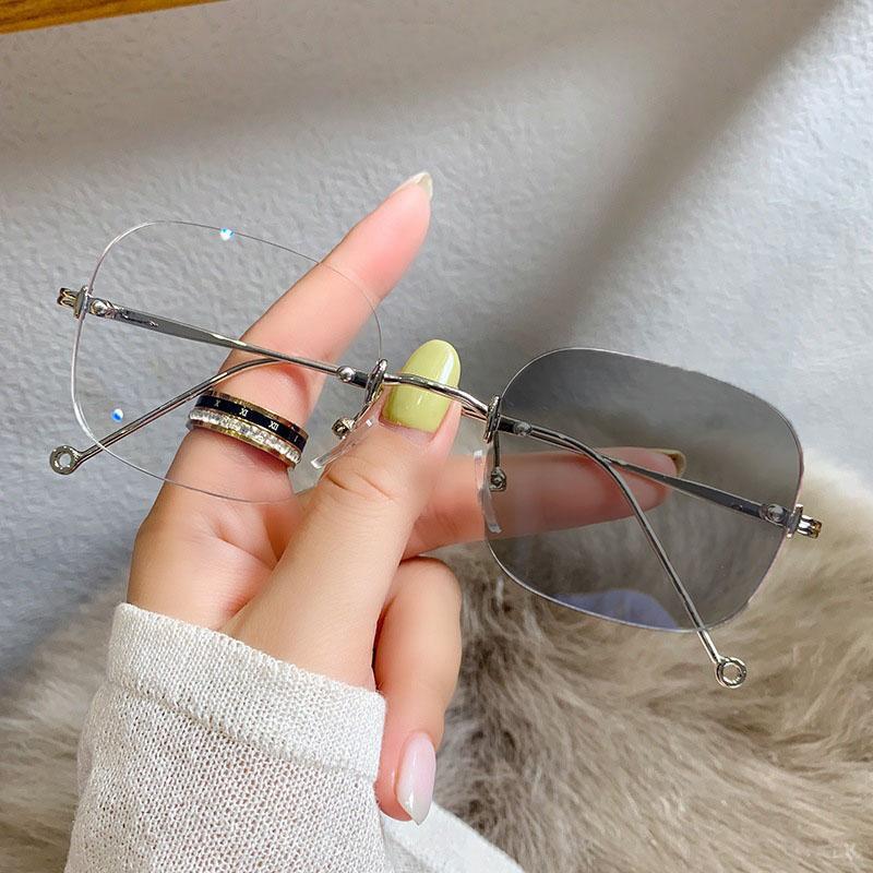 

Роскошные фотохромные очки для близорукости унисекс, модные очки без оправы с коротким прицелом, женские винтажные солнцезащитные очки с минусом диоптрий -2