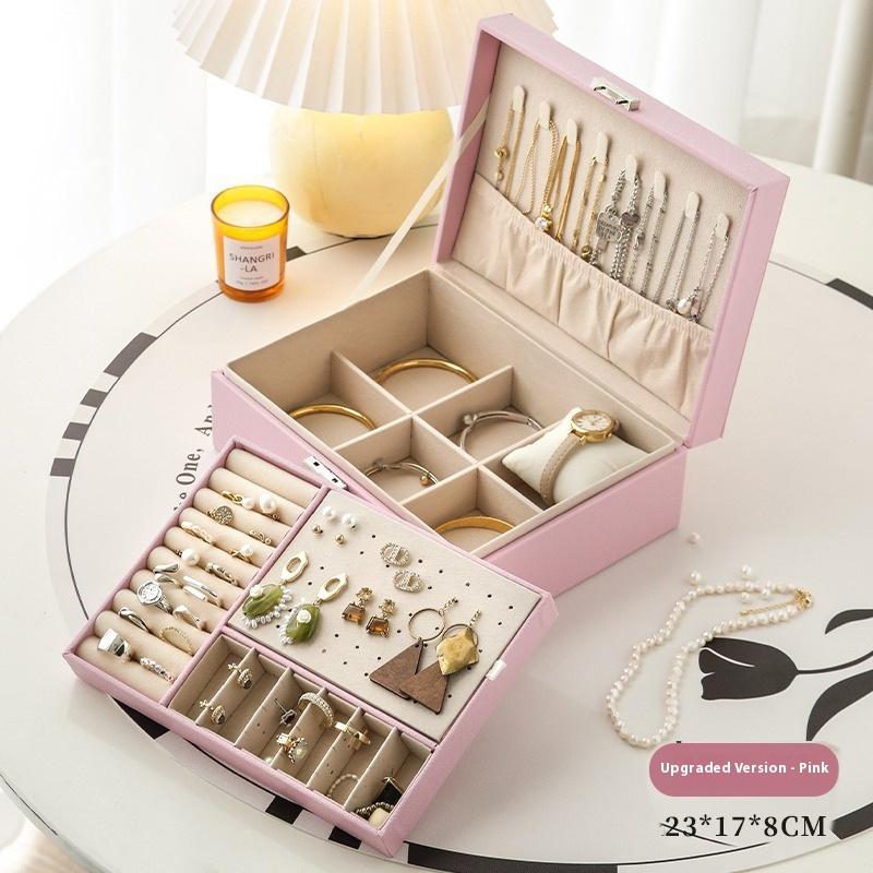 Jewelry Storage Box Multi-layer High-end Gold Hand Jewelry Bracelet Necklace Earrings Earrings Earrings Ring Jewelry Box Large