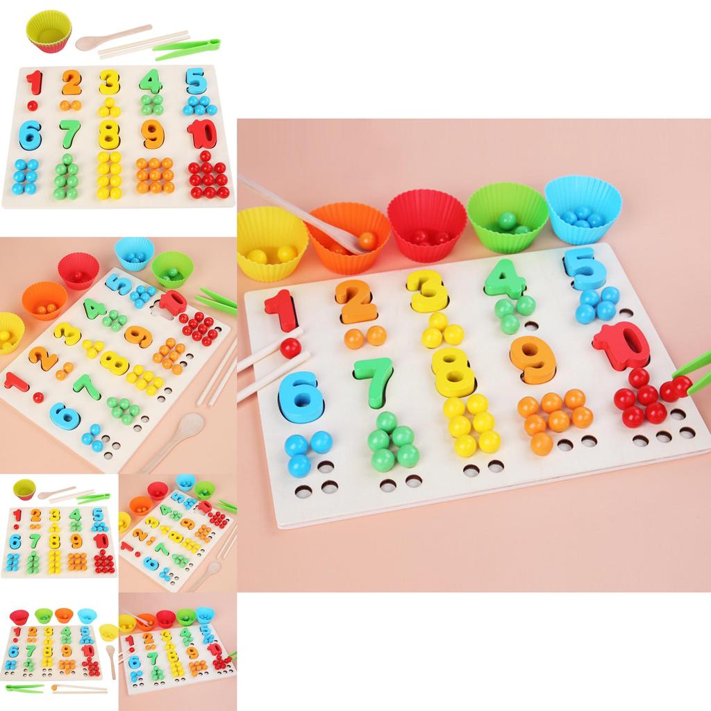 Wooden Number Bead Sorting Board Educational Toy For Toddlers Learning And Cognitive Development