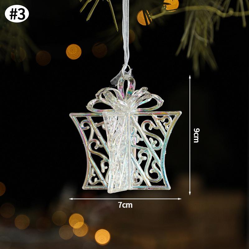 Christmas Pendants Acrylic Sequin Snowflakes Christmas Tree Ornaments Hanging Decoration Xmas New Year Atmosphere Supplies