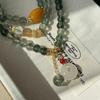 Women's Natural Green Phantom Crystal & Agate Beaded Bracelet - New Chinese Style