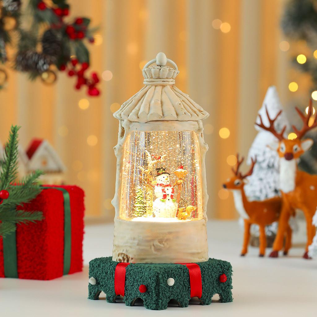 Christmas Crystal Ball Music Box With Snowman Scene For Holiday Decor And Gifts