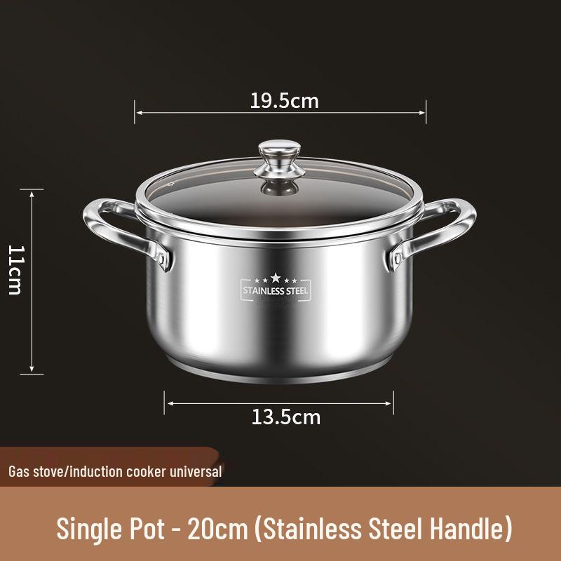 Stainless Steel Double Layer Soup Pot and Steamer for Gas & Induction Cooktops