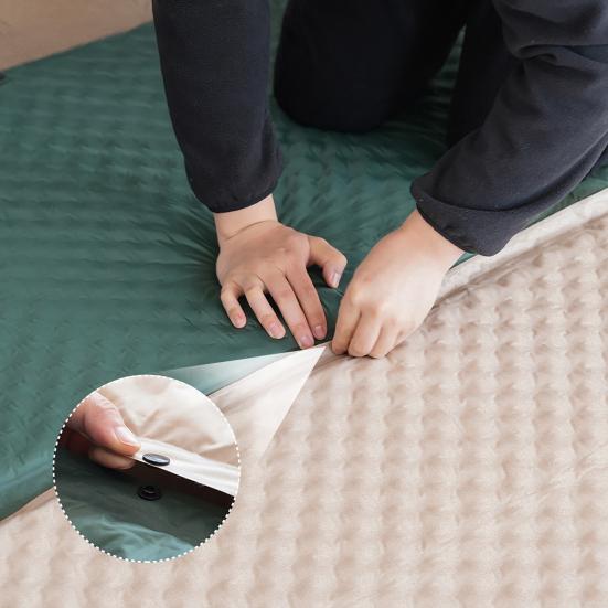 Self Inflating Air Mattress with Head Support Pillow Thick Sponge Sleeping Pad Portable Folding Travel Outdoor Camping Backpacking Lounge Mat