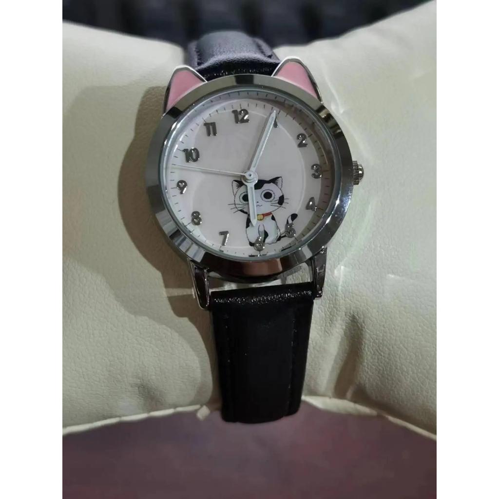 UTHAI Children Watch Girl Pink Cute Cartoon Cat Watch Waterproof 5-15 Year Old Primary School Student Women Fashion Quartz Clock
