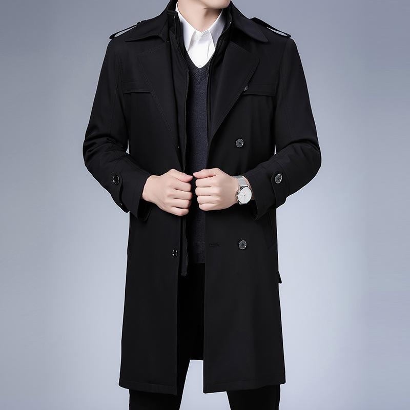 Jacket Winter Suit Collar Long Thickened Warm Middle-aged Dad Outfit