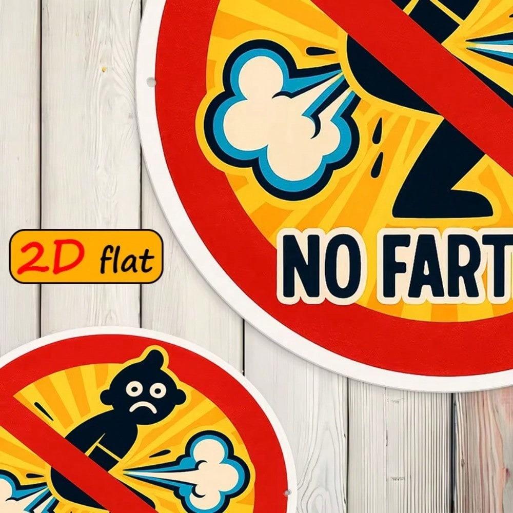 Round Aluminum Sign 20cm Odor Protection Metal Wall Poster for Restaurant