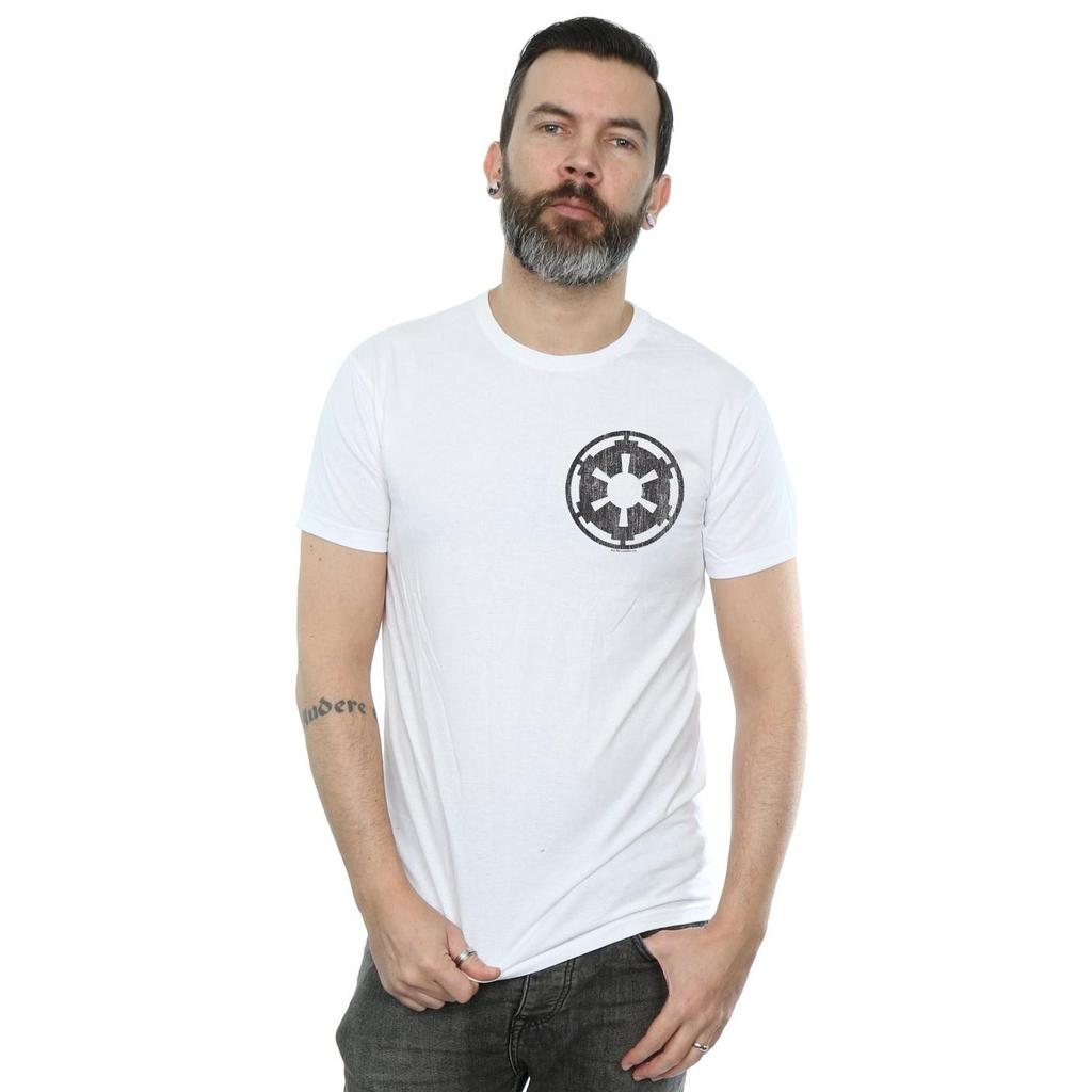 Star Wars Mens The Mandalorian Galactic Empire Insignia Breast Print T-Shirt