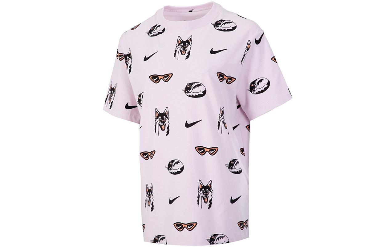 

Nike Drop Shoulder Sleeve T Shirt Women s Pink DJ1833-695 L