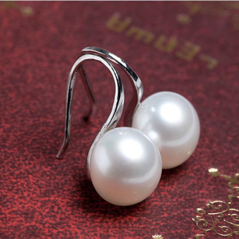 Women Hanging Pearl Earrings Trend Boucle Party Wedding Fashion Round Pearl Jewelry