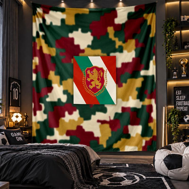 Wall Hanging Tapestry Hungary Football Print Cloth for Living Room Bedroom Home Decor
