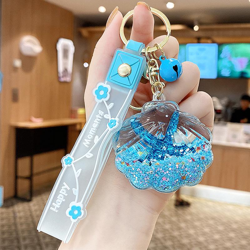 Breloc Stea de Mare Nisip Mișcător Ulei: Pandantiv Exquisit pentru Genți de Damă, Studenți și Copii - Decor Drăguț cu Ghiozdan Flotant