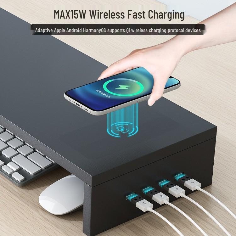 Desktop Monitor Stand and Laptop Riser with Office Storage