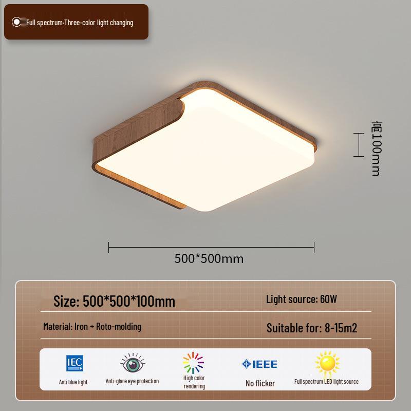 Mid-Century Style Walnut Cloud Ceiling Light - Full Spectrum, Eye Protection, Warm & Romantic Lighting for Living Room or Master Bedroom