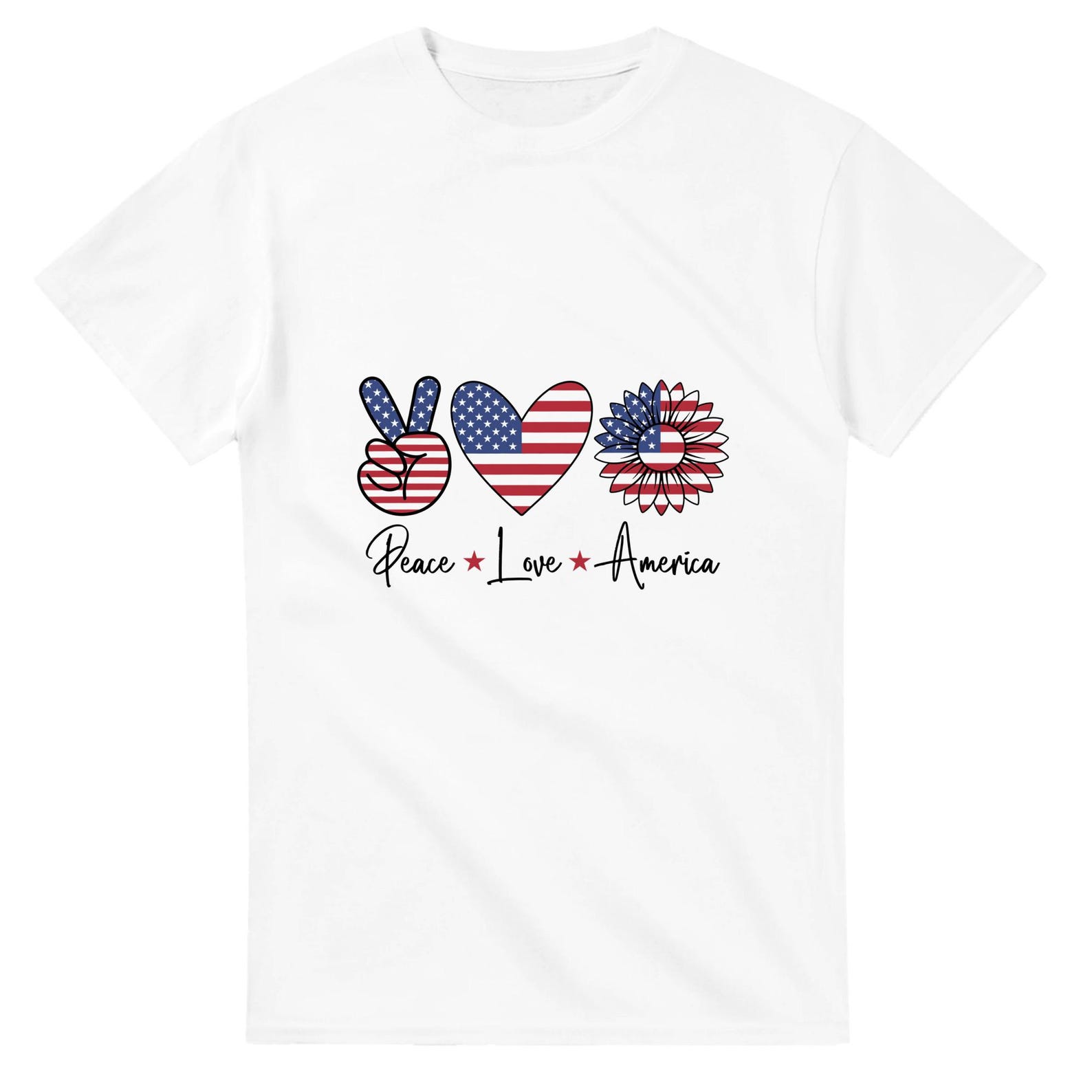 Peace Love America 4th of July Unisex T shirt 4XL
