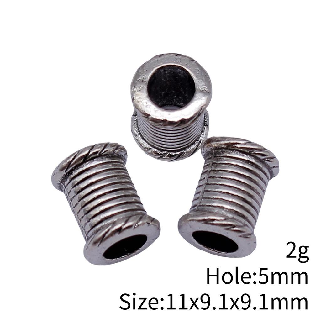 Hammered Texture Tube Spacer Beads Alloy Loose Beads For DIY Bracelet Dreadlocks Hair Braiding Jewelry Making Parts