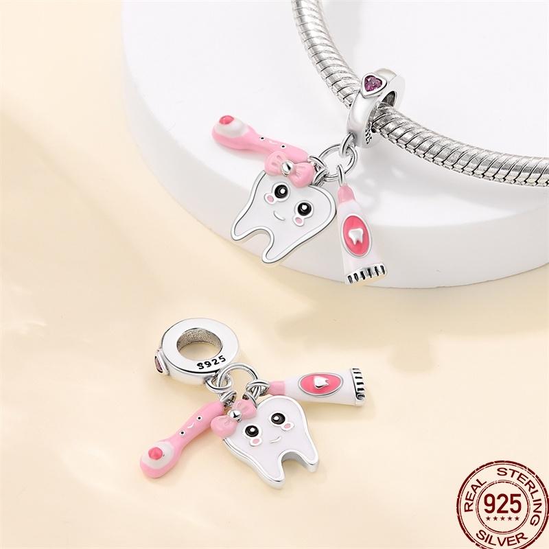 Copper Shiny Zirconia Professional Dental Graduation Gift Bead Pendant For Pan Original Bracelet Diy Jewelry