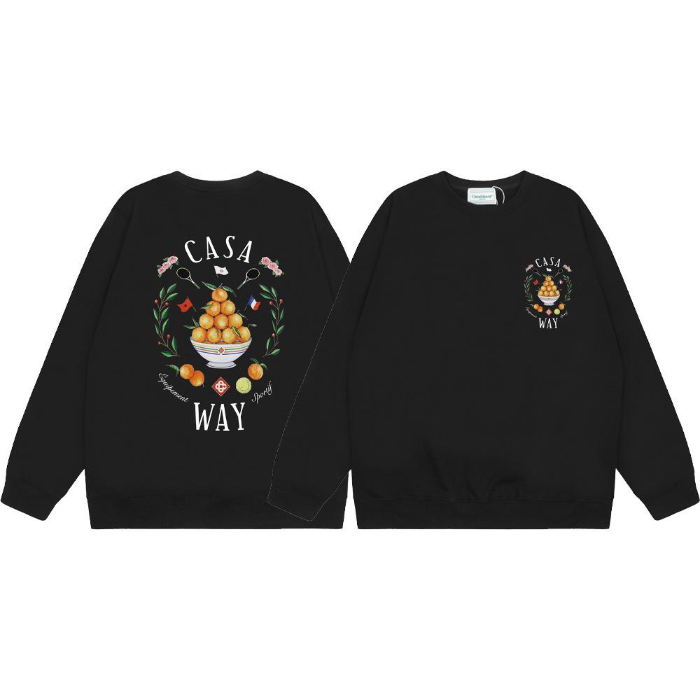 Grenzüberschreitende trendige Marke Casablanca Casablanca Buchstabe gemaltes Print 380g Herren- und Damen- Rundhals-Pullover
