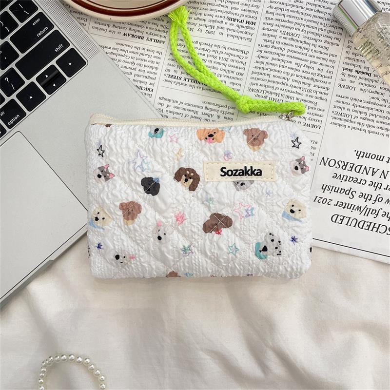 Sweet Cute Animal Floral Quilted Padded Portable Sanitary Napkin Storage Bags Coin Purse Cosmetic Bags Card Packs Key Bags Gifts