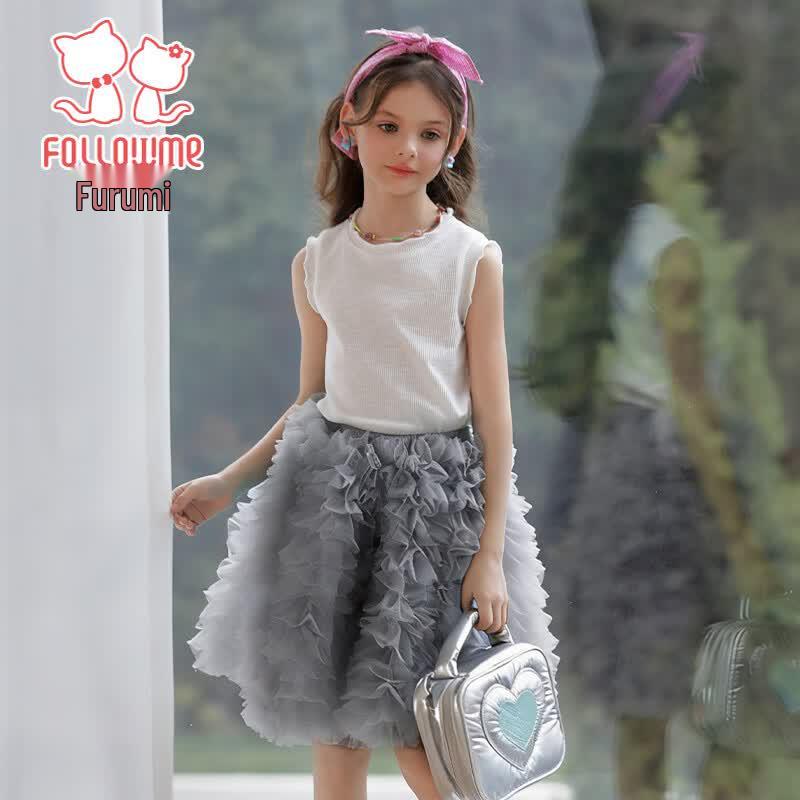 

Fuluomi Girls Sweet Summer Vest & Skirt Set 160