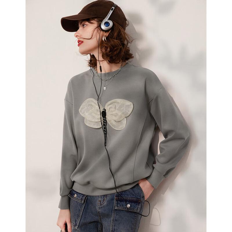

Elegant Women s 3D Dragonfly Round Neck Sweatshirt L
