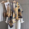 Autumn New Retro Oil Painting Printed Scarf High-end Imitation Cashmere Wool Thickened Warm Scarf Multi-functional Shawl
