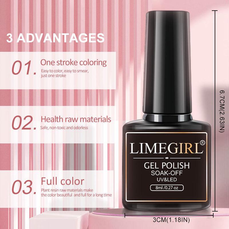 8ml Nail Gel Polish Kit 60pcs Full Set Box Glossy Long-lasting UV Gel Base Top Coat