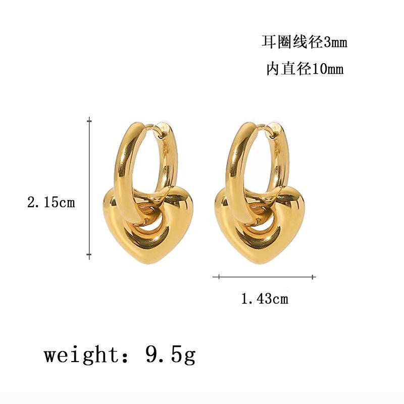 Stainless Steel Chic Heart Huggie Hoop Earrings Charm Gold Silver Color Tarnish Free Trendy Fashion  for Women Bijoux