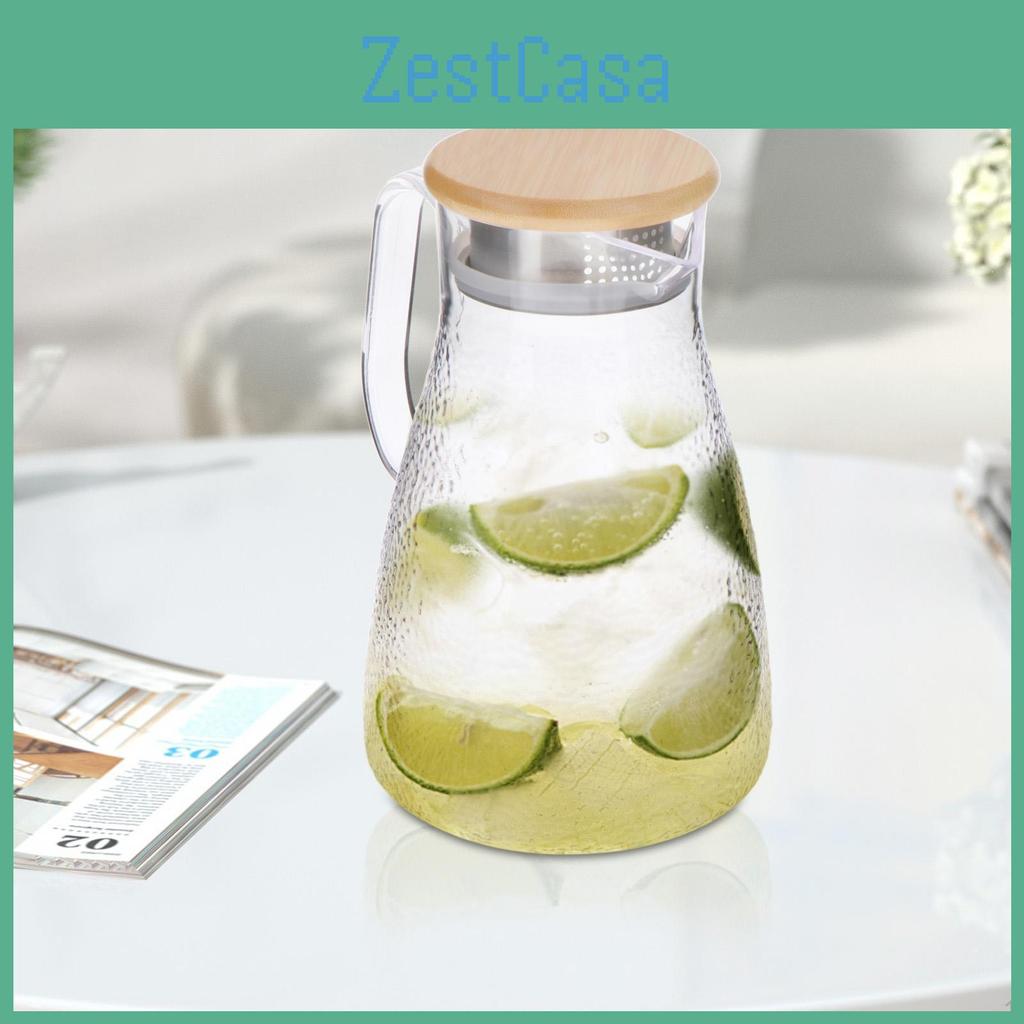 15l Cold Water Teapot Pitcher Kettle With Bamboo Lid Fridge Pitcher For Refrigerator