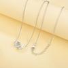 2024 New Rose Design Pendant Necklace 50cm Natural Sky Blue Topaz Gemstone Fine Jewelry for Girls Daughter Nice Birthday Party Gift