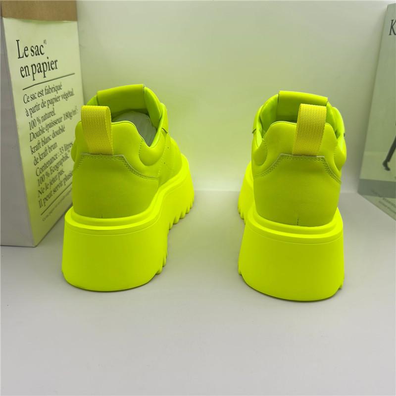 Mode Neue Herren Fluoreszierend Grün All Match Hohe Plateau Schnürschuhe Lässige Schuhe Herrenmode Ballerinas Mokassins Sport Laufschuhe