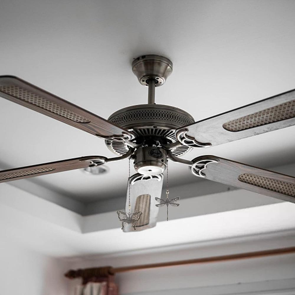 1Set Ceiling Fan Pull Chain Ornaments Extension, Lighting and Fan Beaded Ball Fan Pull Chain Extender with Connector