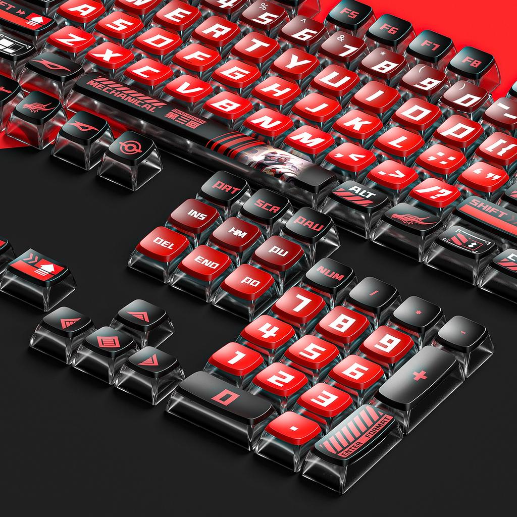 PBT thermal sublimation pudding keycap cute adaptation 60/68/75/100%attack shark ajazz aula akko mechanical keyboard keycaps