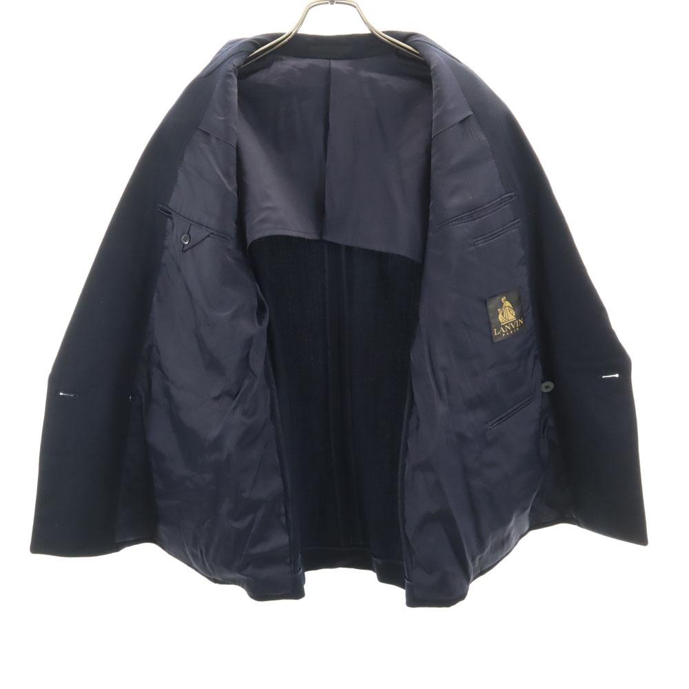 LANVIN 80s 90s Old double tailored jacket 48-45 Navy blazer Men's Used