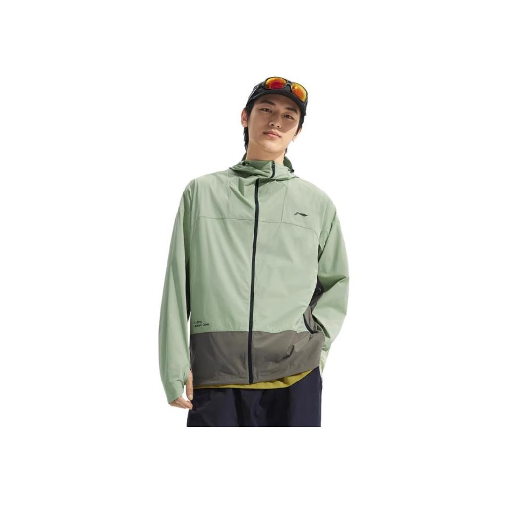 Li Ning Ice Silk Cool Comfort Versatile Sun Protection Windbreaker With Hood Men Outerwear Light-Green AFDV603-4