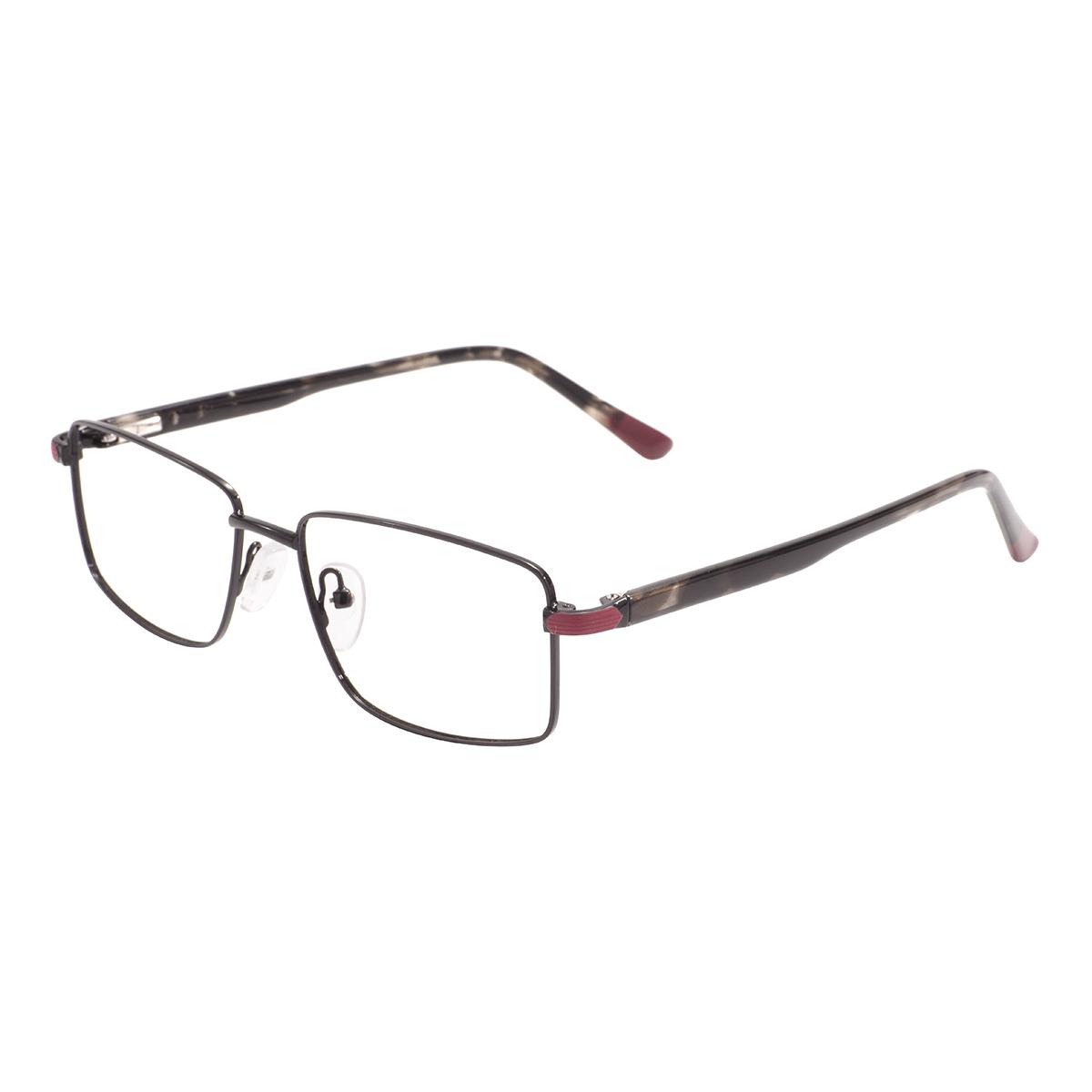 

Metal Full Rim Rectangular Glasses Frame Men s Business Vintage Spectacle High Quality With Spring Hinge For Prescription Lenses чёрный