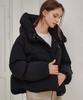 Maloupe 6313 Crop Hooded Down Jumper (Black)