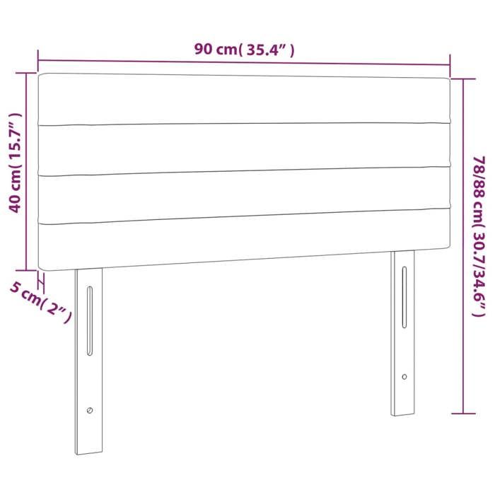 VidaXL Tête de Lit à LED Meuble de Chambre à Coucher Accessoire de Lit Simple Tête de Cadre de Lit Intérieur Gris Clair 3121734