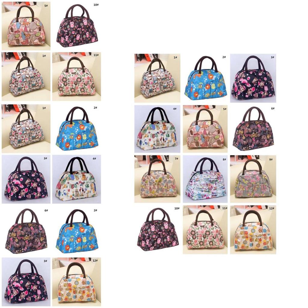 Stylish Waterproof Printed Handbag For Women Versatile Lunch Box Tote Travel Bag