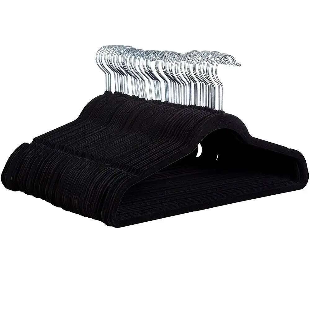 10pcs Non-slip Velvet Hangers - Suit Hangers Ultra Thin Space Saving 360 Degree Swivel Hook Strong And Durable Clothes Hange