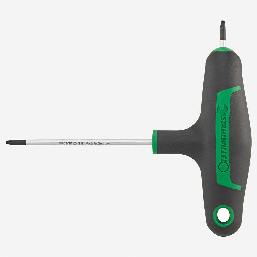 STAHLWILLE Hexalobular Size T20 X Shaft Length T-Handle Screwdriver, 100mm, 10769-3K-T20